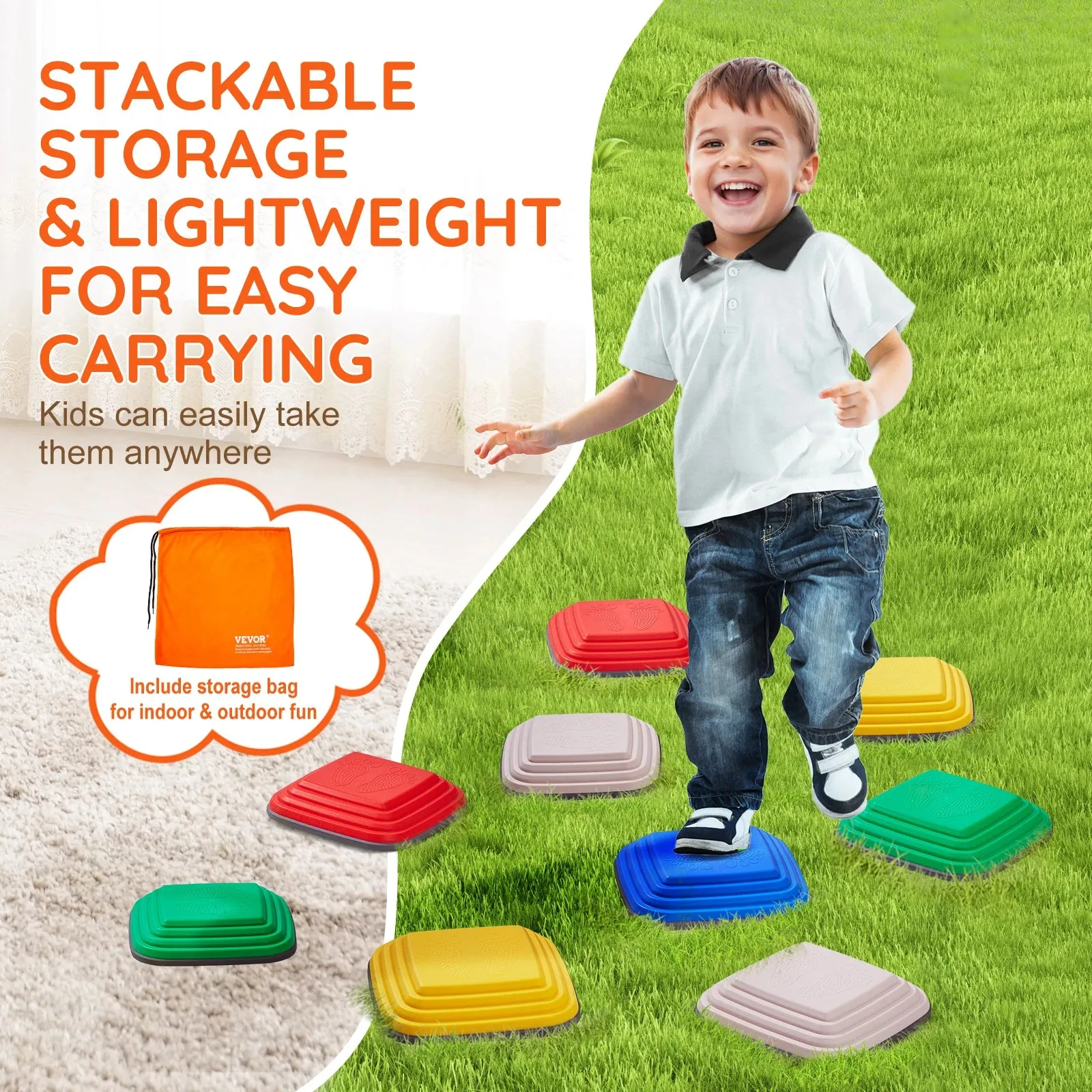 10Pcs Children'S Stepping Stones Toddlers Sensory Assisted Coordination Game
