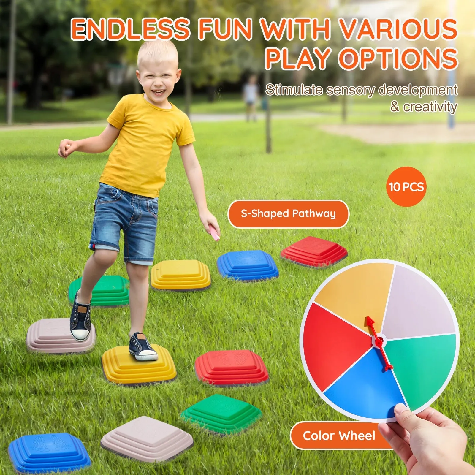 10Pcs Children'S Stepping Stones Toddlers Sensory Assisted Coordination Game