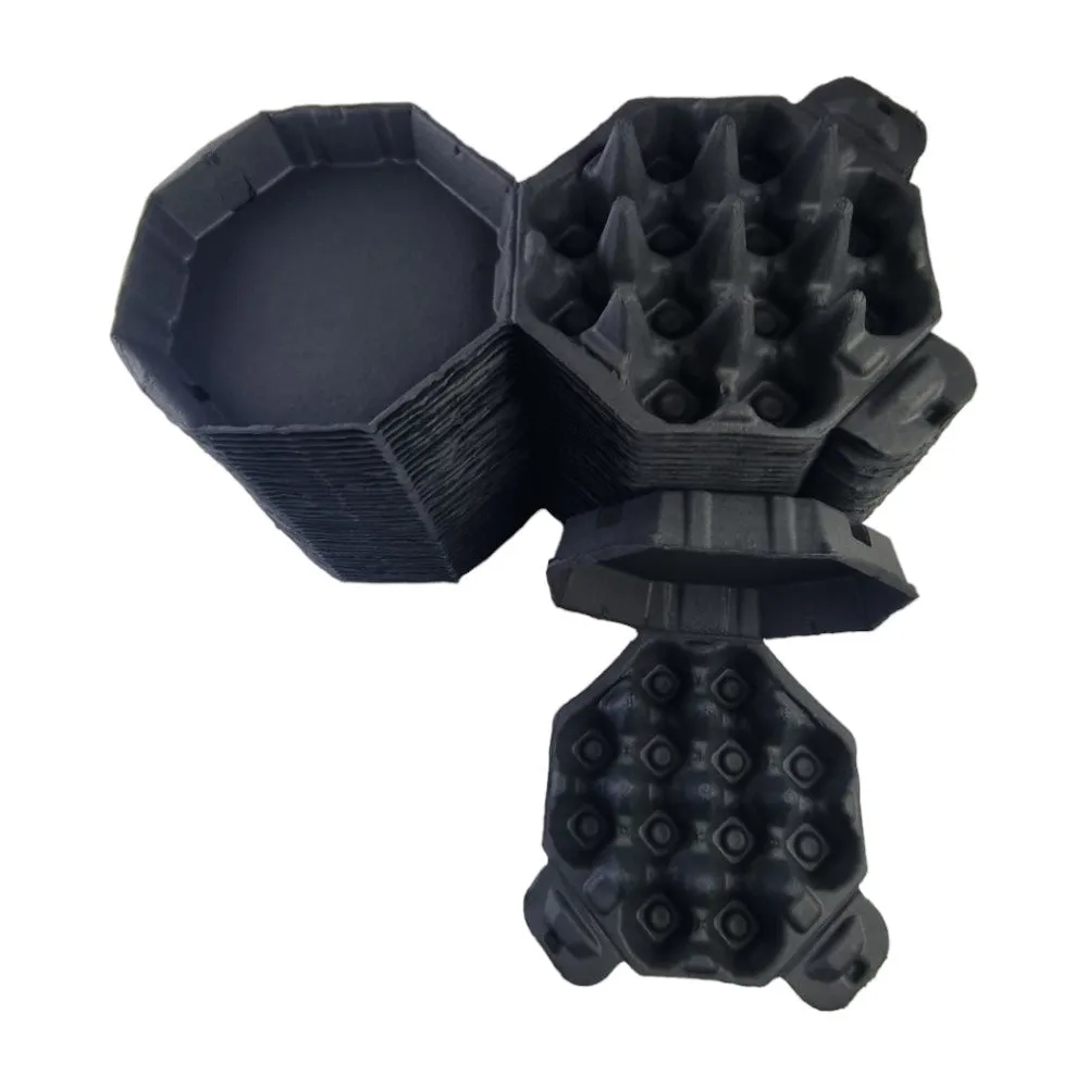 50 X Black Octagon Full Dozen Carton 12-Egg Recyclable Egg Cartons