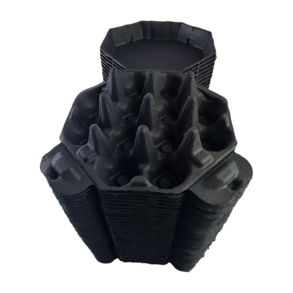 50 X Black Octagon Full Dozen Carton 12-Egg Recyclable Egg Cartons
