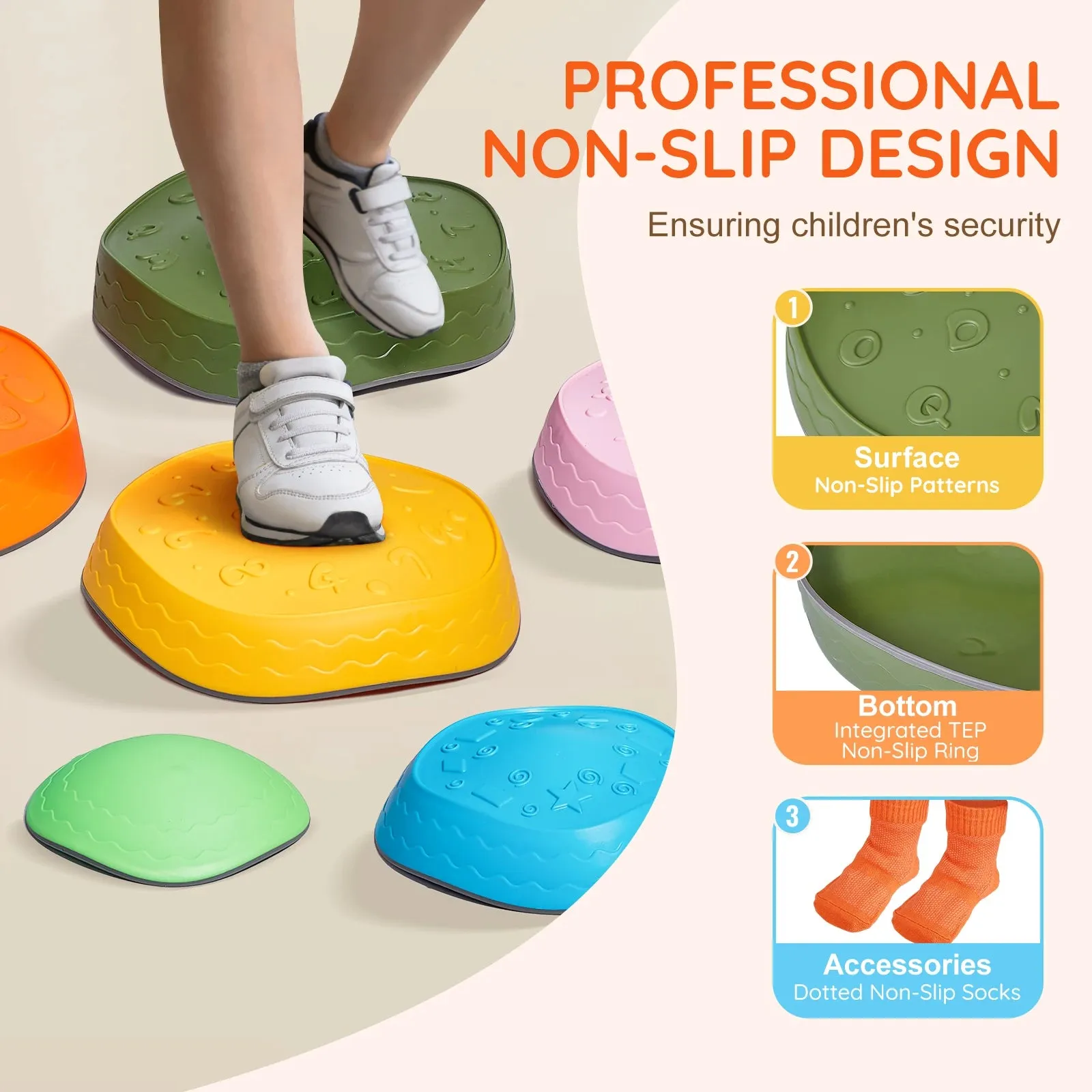 6 Pcs Balance Stepping Stones Sensorial Games For Children