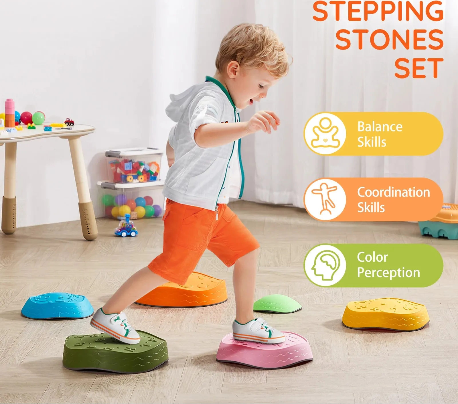 6 Pcs Balance Stepping Stones Sensorial Games For Children