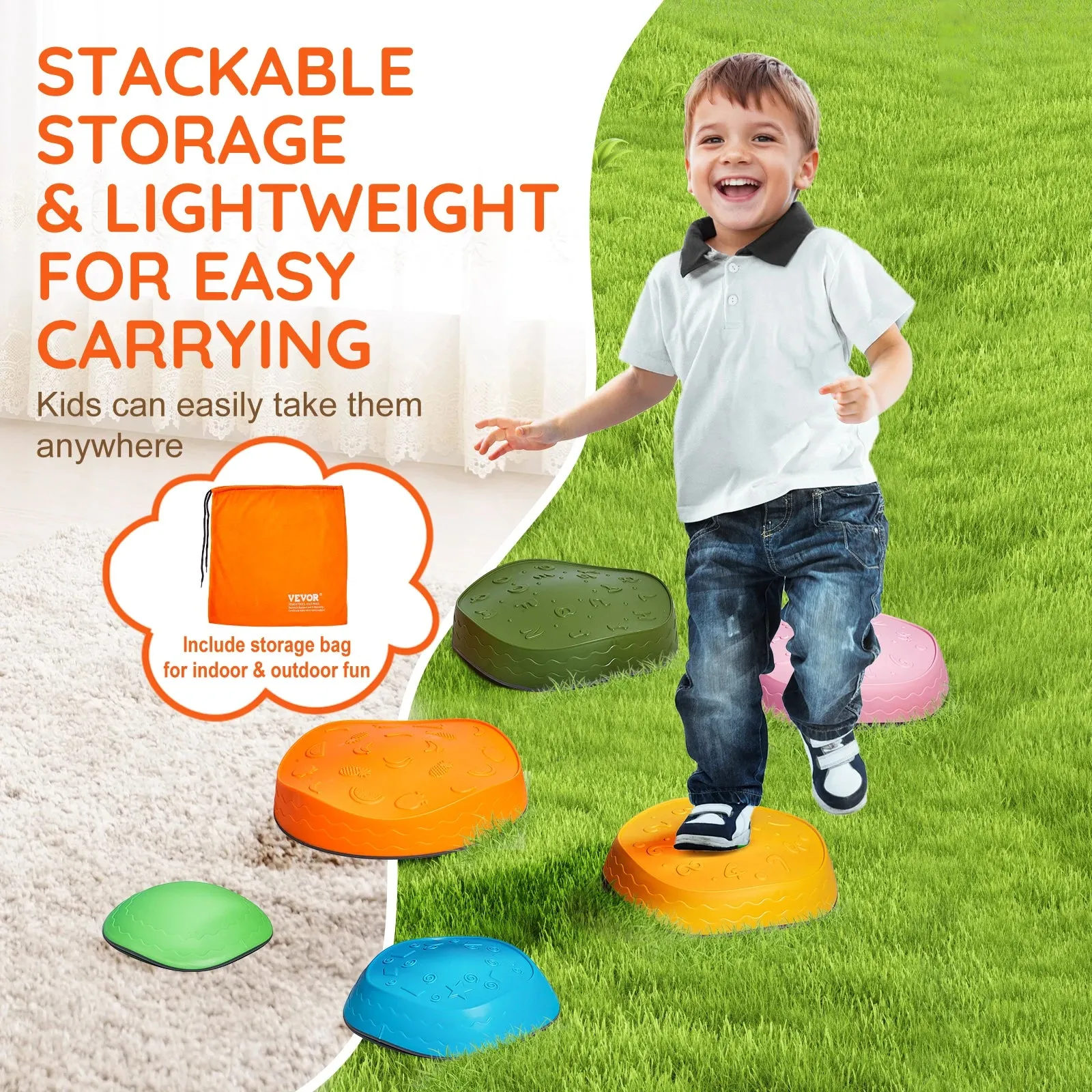 6 Pcs Balance Stepping Stones Sensorial Games For Children