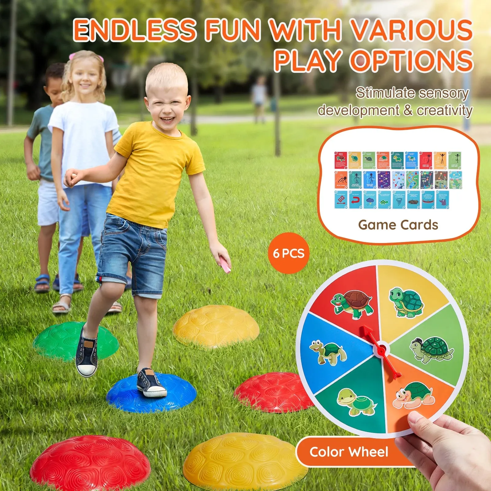 6Pcs Turtle Balance Coordination Stepping Stones Toys For Children