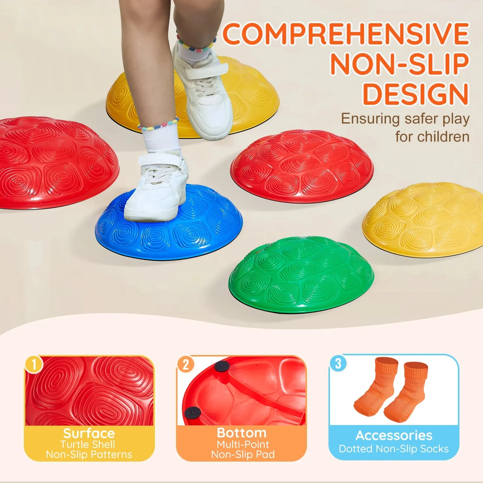 6Pcs Turtle Balance Coordination Stepping Stones Toys For Children