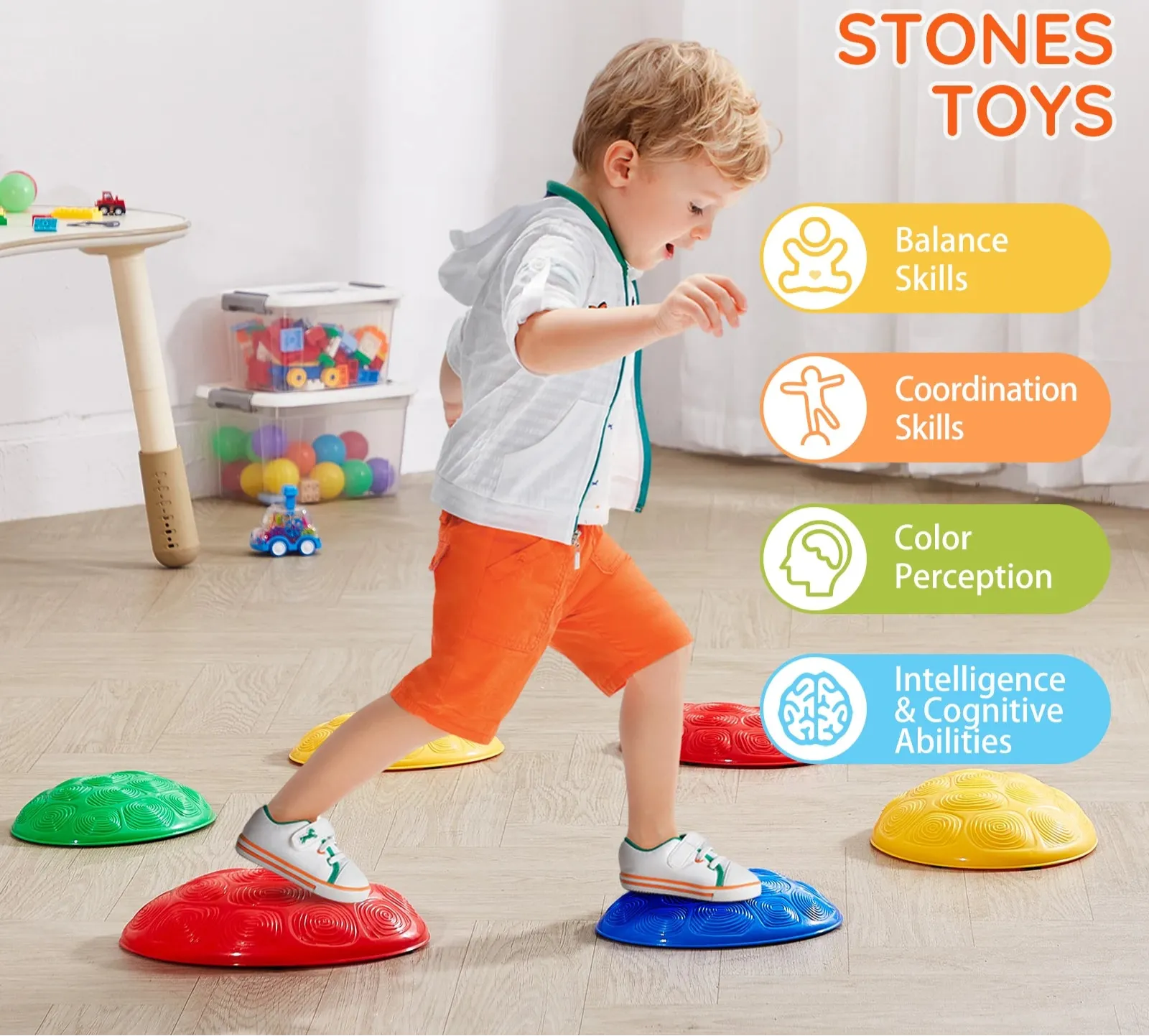 6Pcs Turtle Balance Coordination Stepping Stones Toys For Children