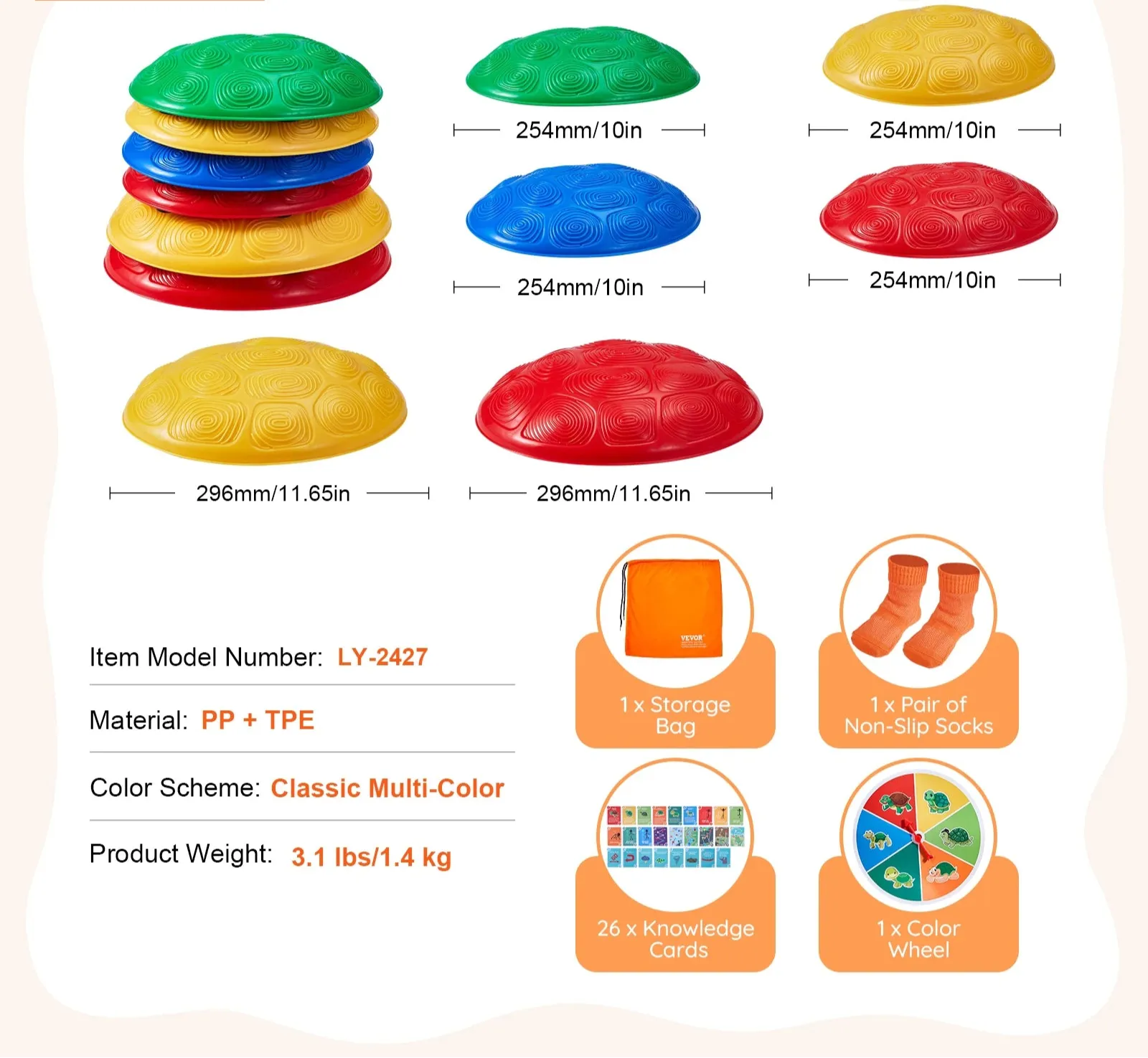 6Pcs Turtle Balance Coordination Stepping Stones Toys For Children