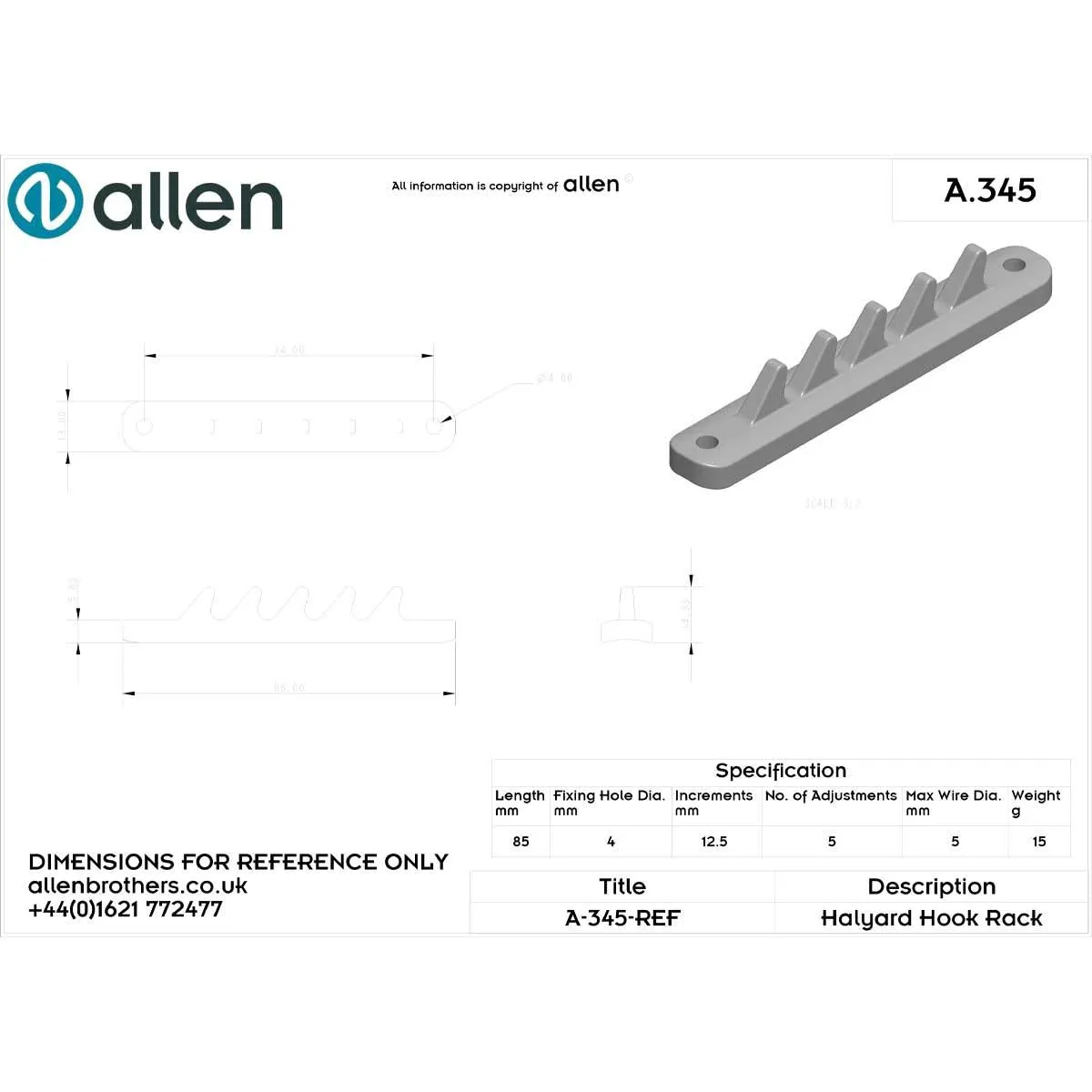 Allen Mast Hook Rack - Small