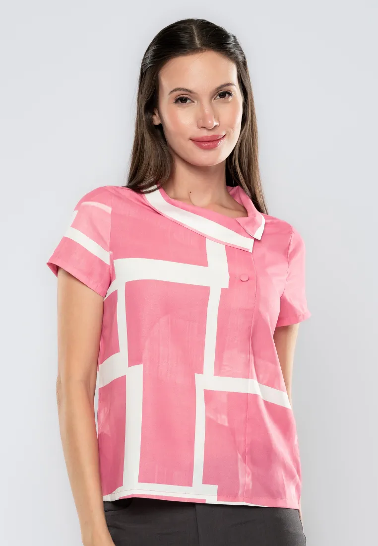 Audie Patchwork Printed Blouse