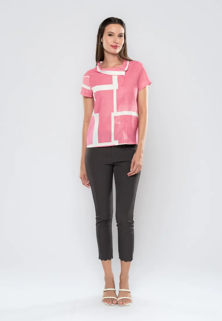 Audie Patchwork Printed Blouse