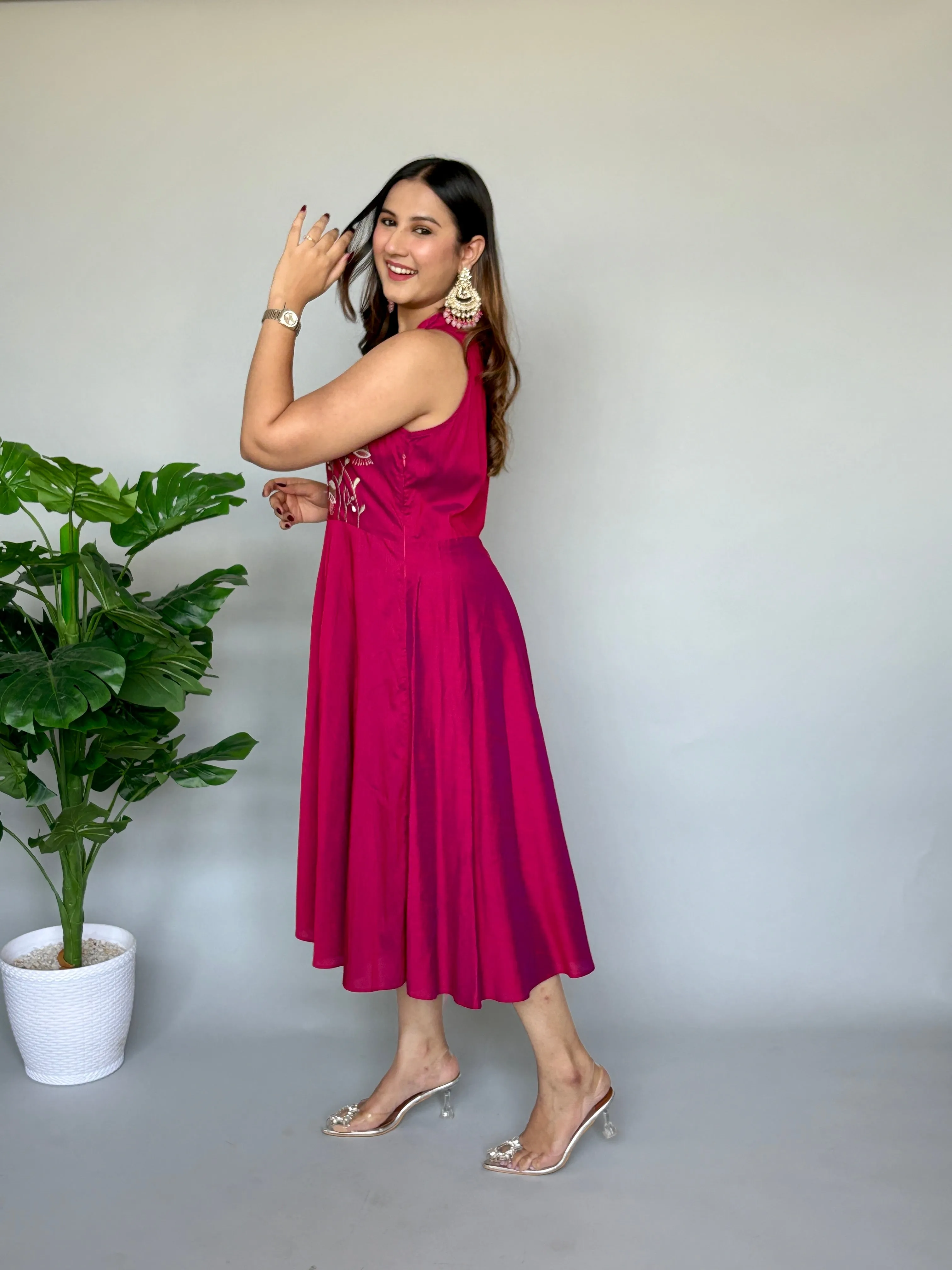 Beetroot Incut Dress