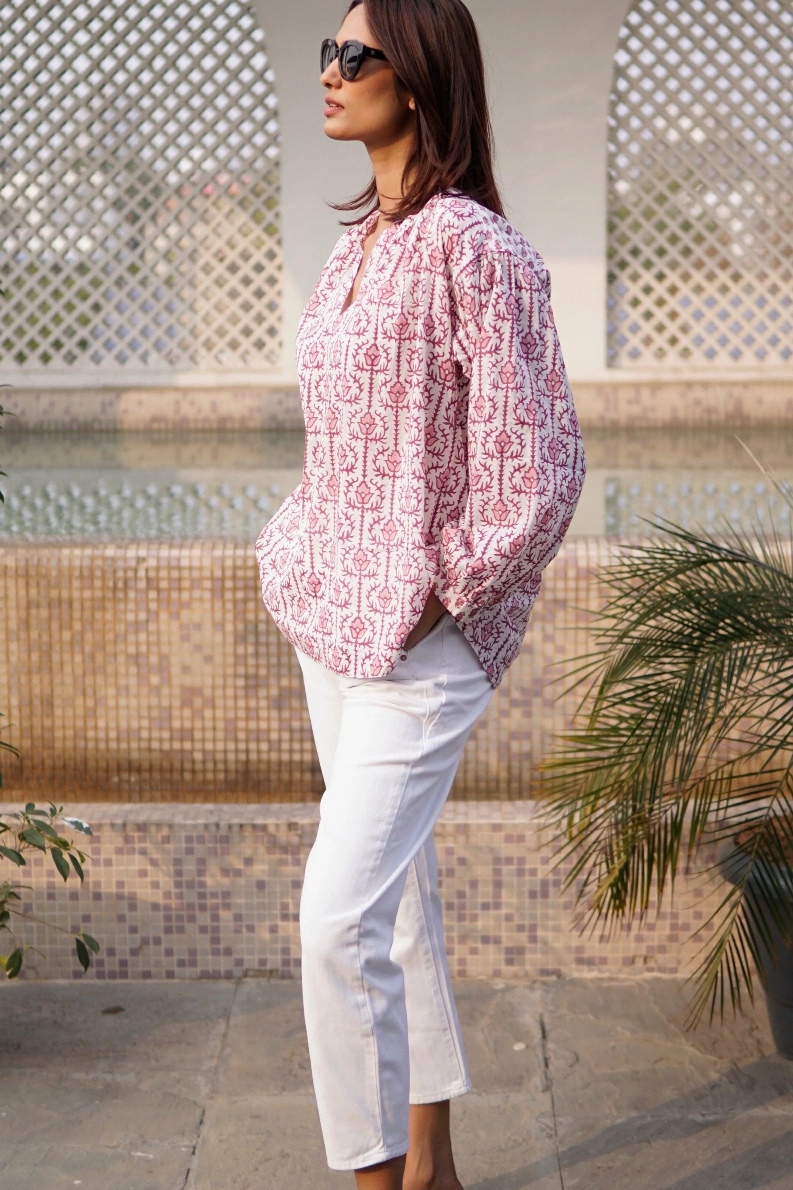 Blouse, puff sleeved cotton summer blouse, boho blouse, floral blouse for women Zara