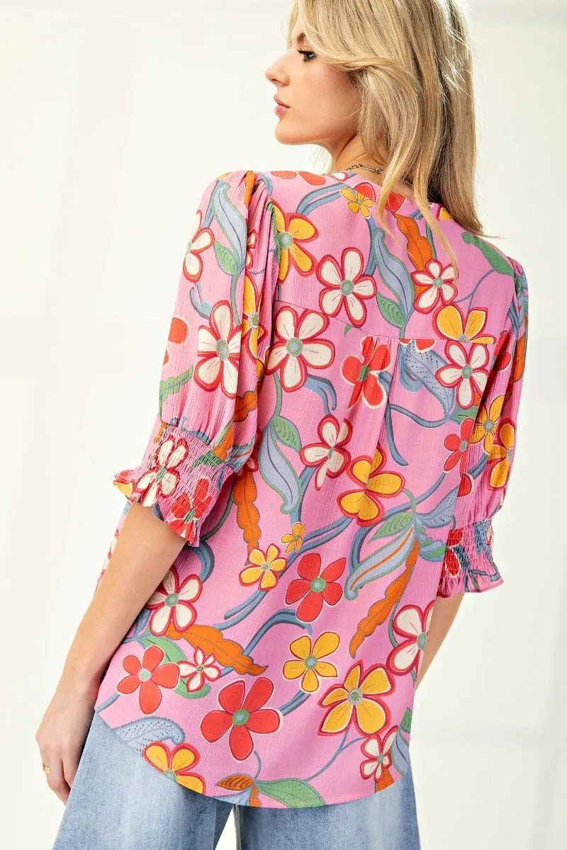 Calypso Pink Floral Top