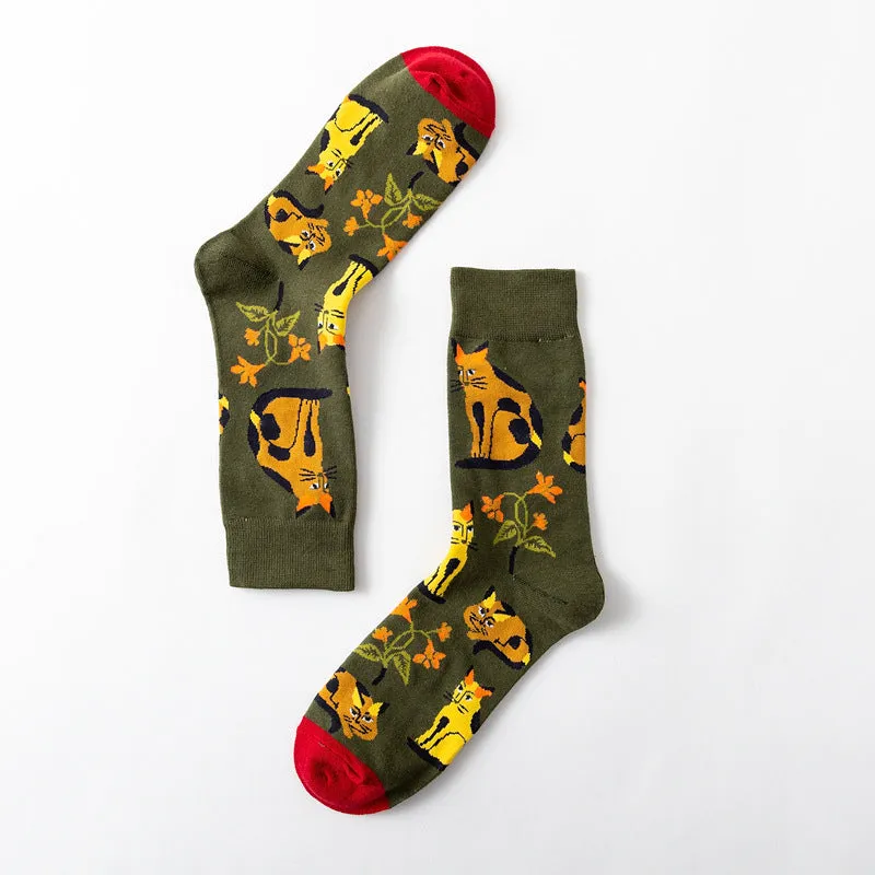 Casual Street Wear Cartoon Print Socks