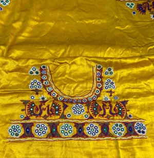 Kutchh Work Mashroo Silk Blouse Piece