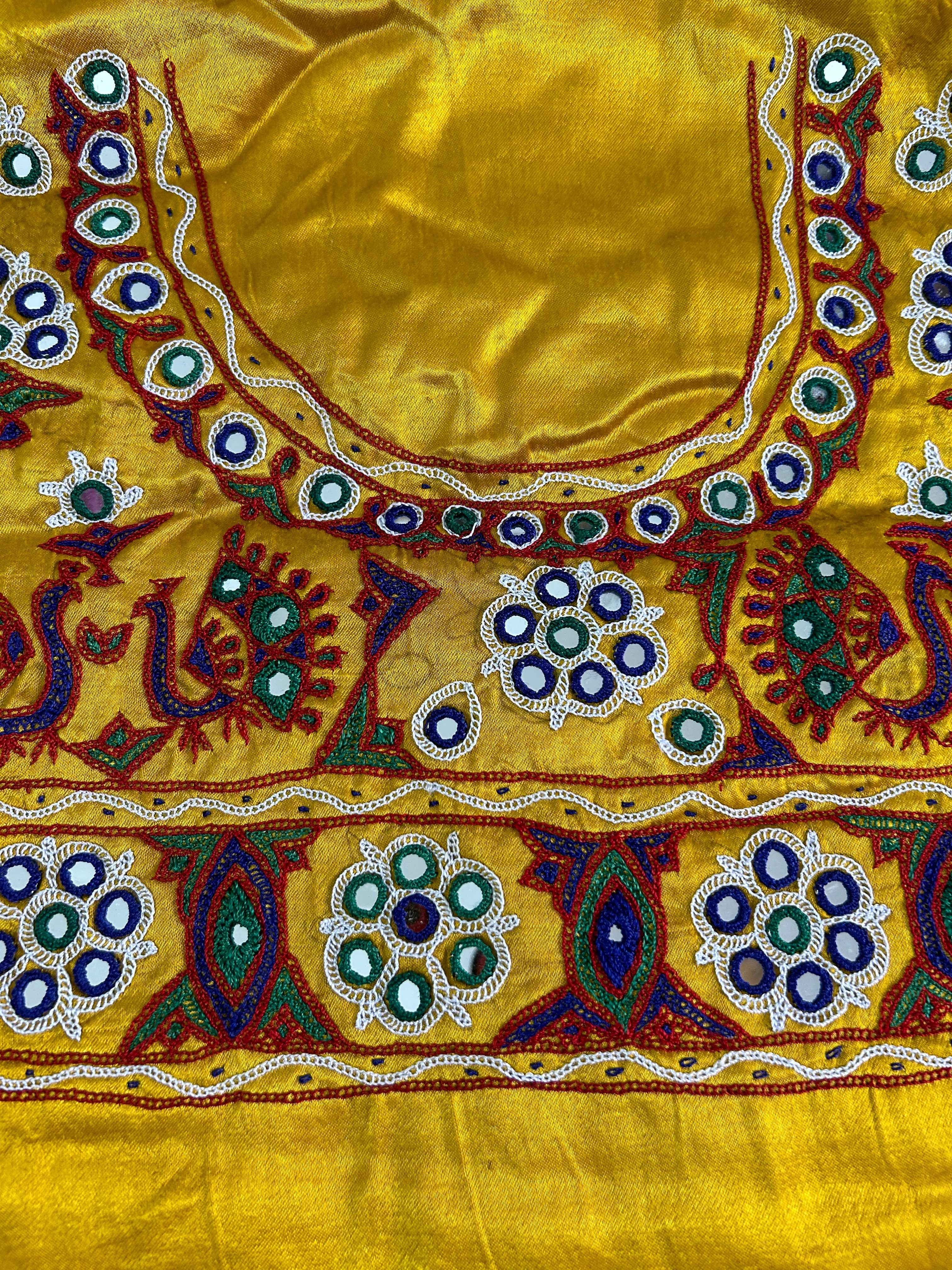 Kutchh Work Mashroo Silk Blouse Piece