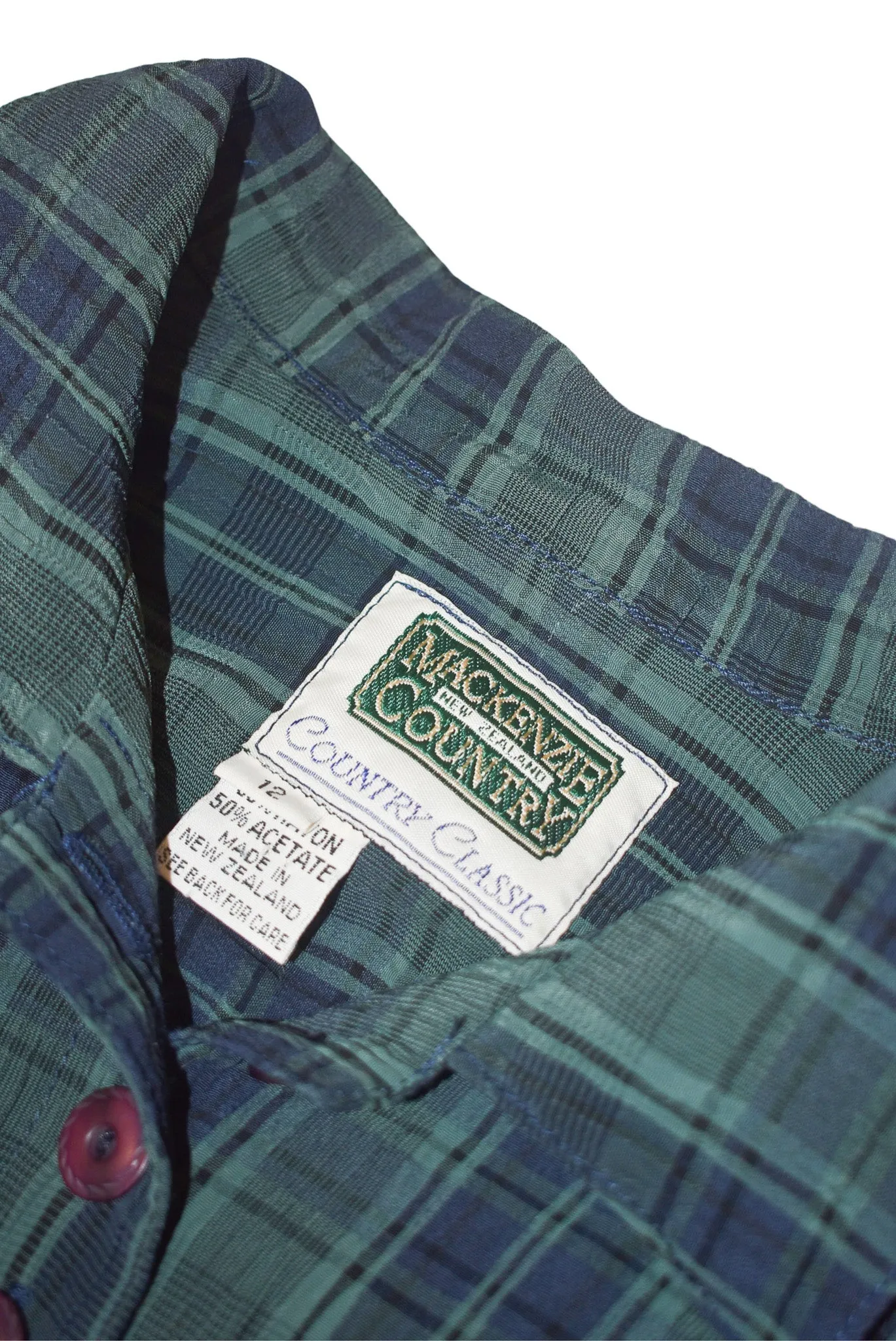 Mackenzie Country NZ made checkered blouse, 12