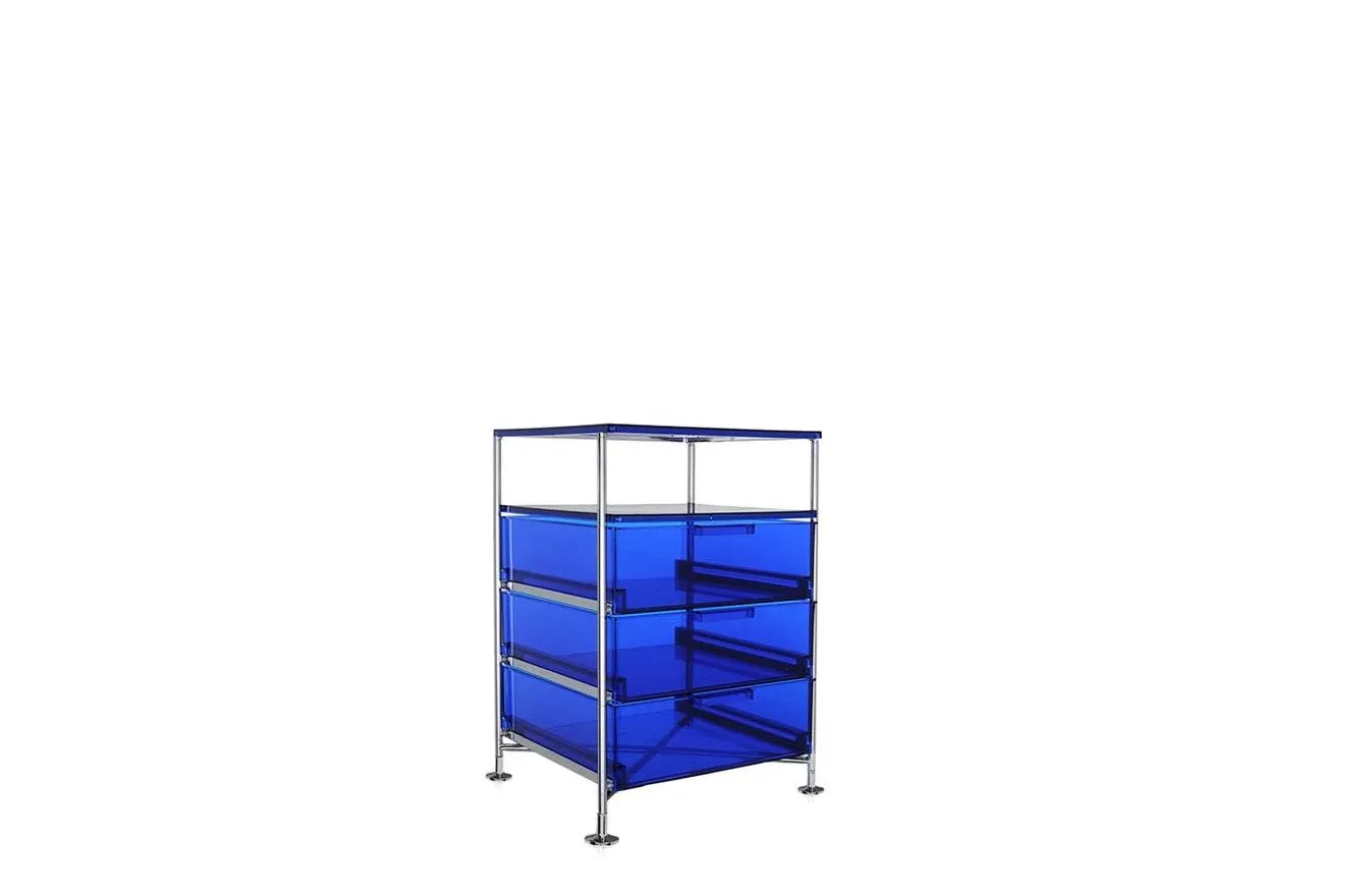 Mobil Chest of Drawers - 3 Containers & Shelf - Feet
