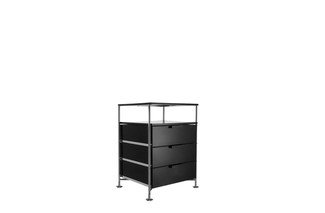 Mobil Chest of Drawers - 3 Containers & Shelf - Feet