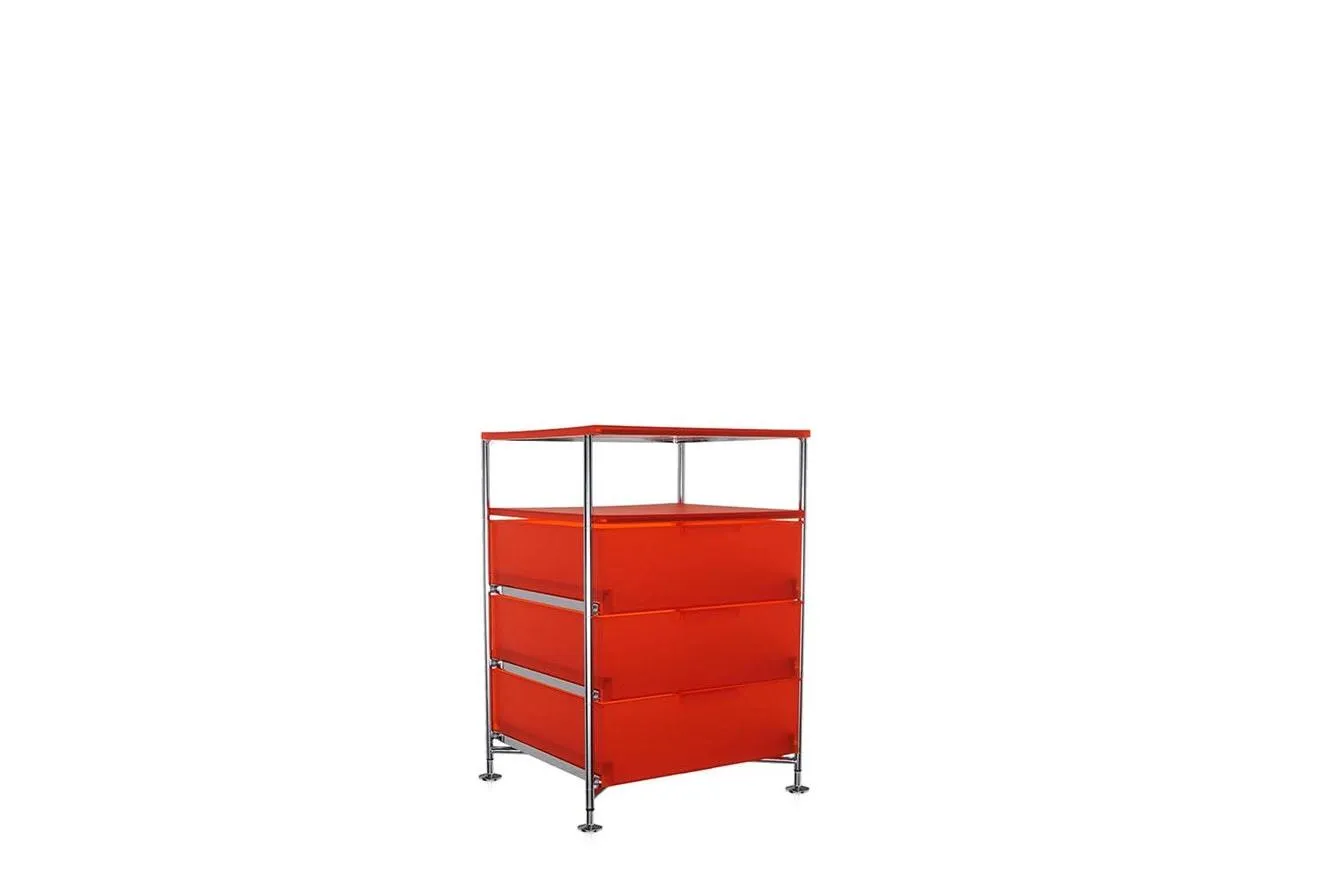 Mobil Chest of Drawers - 3 Containers & Shelf - Feet