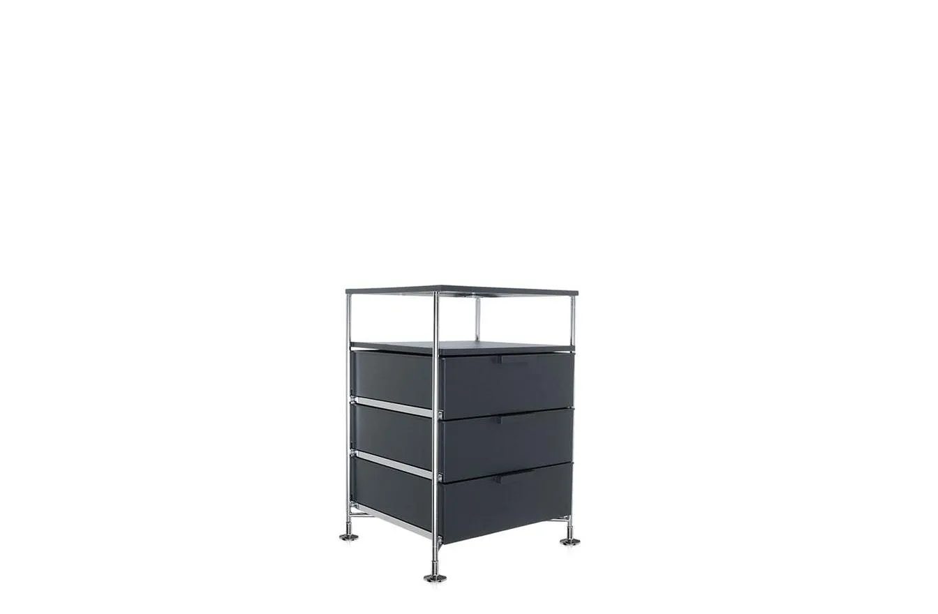Mobil Chest of Drawers - 3 Containers & Shelf - Feet