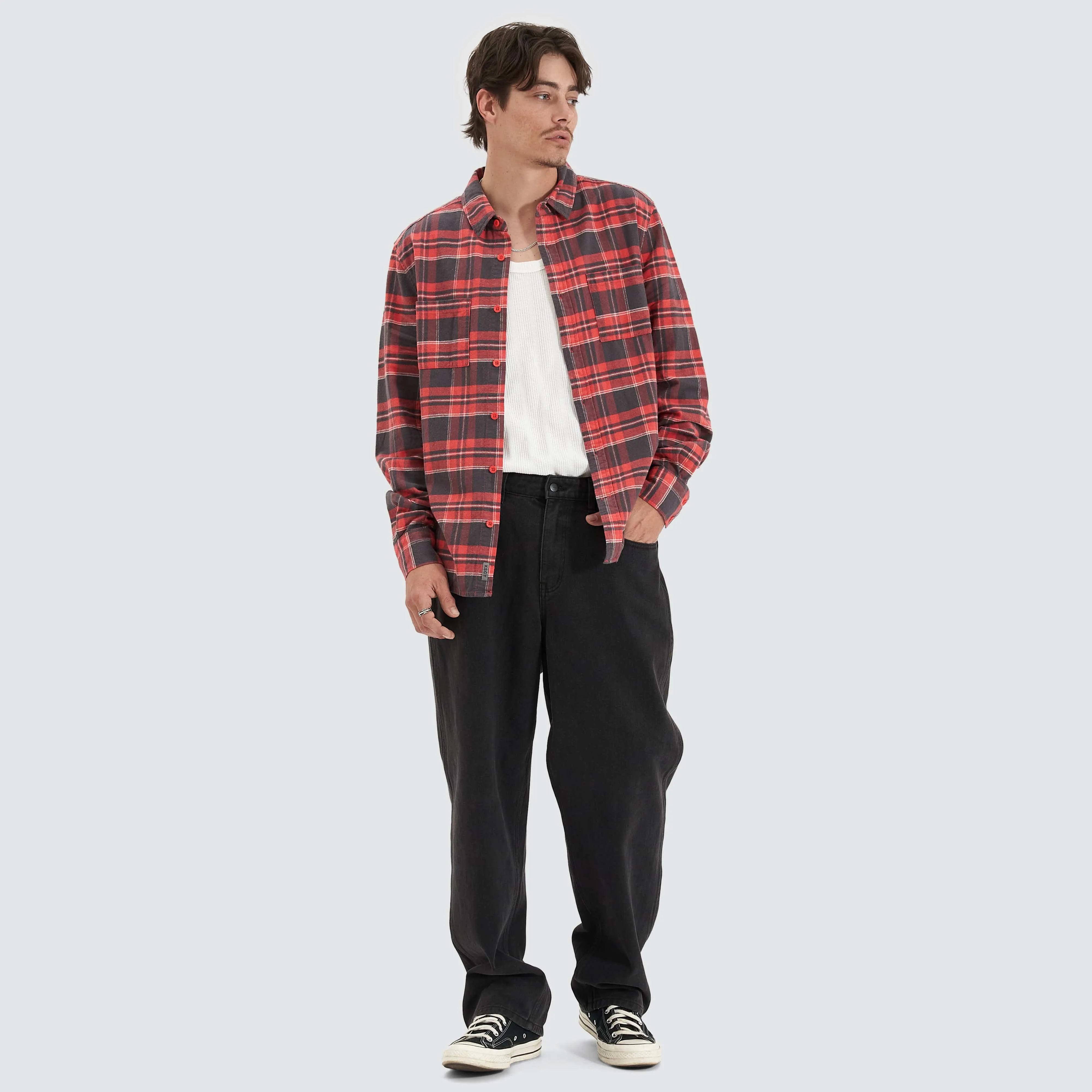 Mythos Casual Longsleeve Shirt Red Check