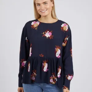 Posy Floral Blouse - Navy