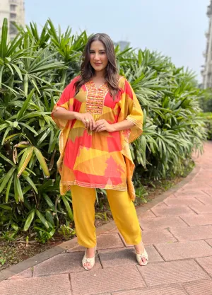 Red-Yellow Kaftan Set