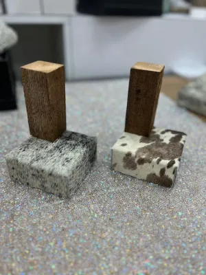 Rustic Cowhide Bracelet Pedestals - Stack Racks