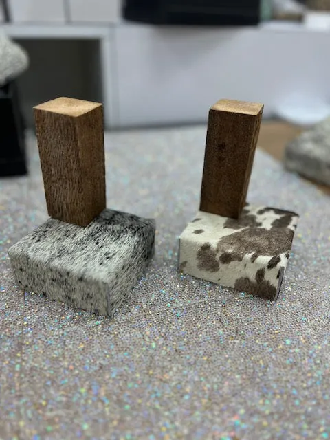 Rustic Cowhide Bracelet Pedestals - Stack Racks