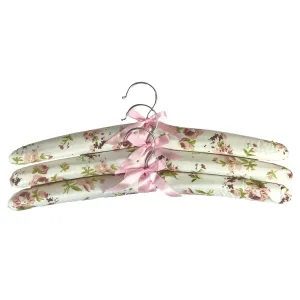 Satin Floral Coat Hangers 3 Pack