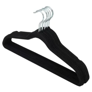 Velvet Hanger, (Pack of 10), Black