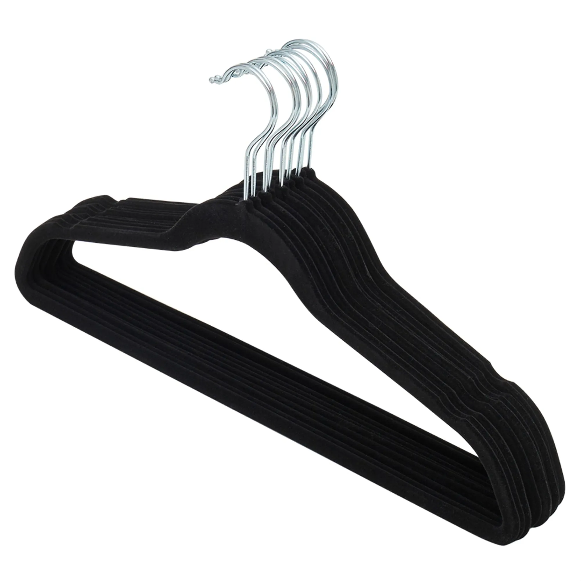 Velvet Hanger, (Pack of 10), Black