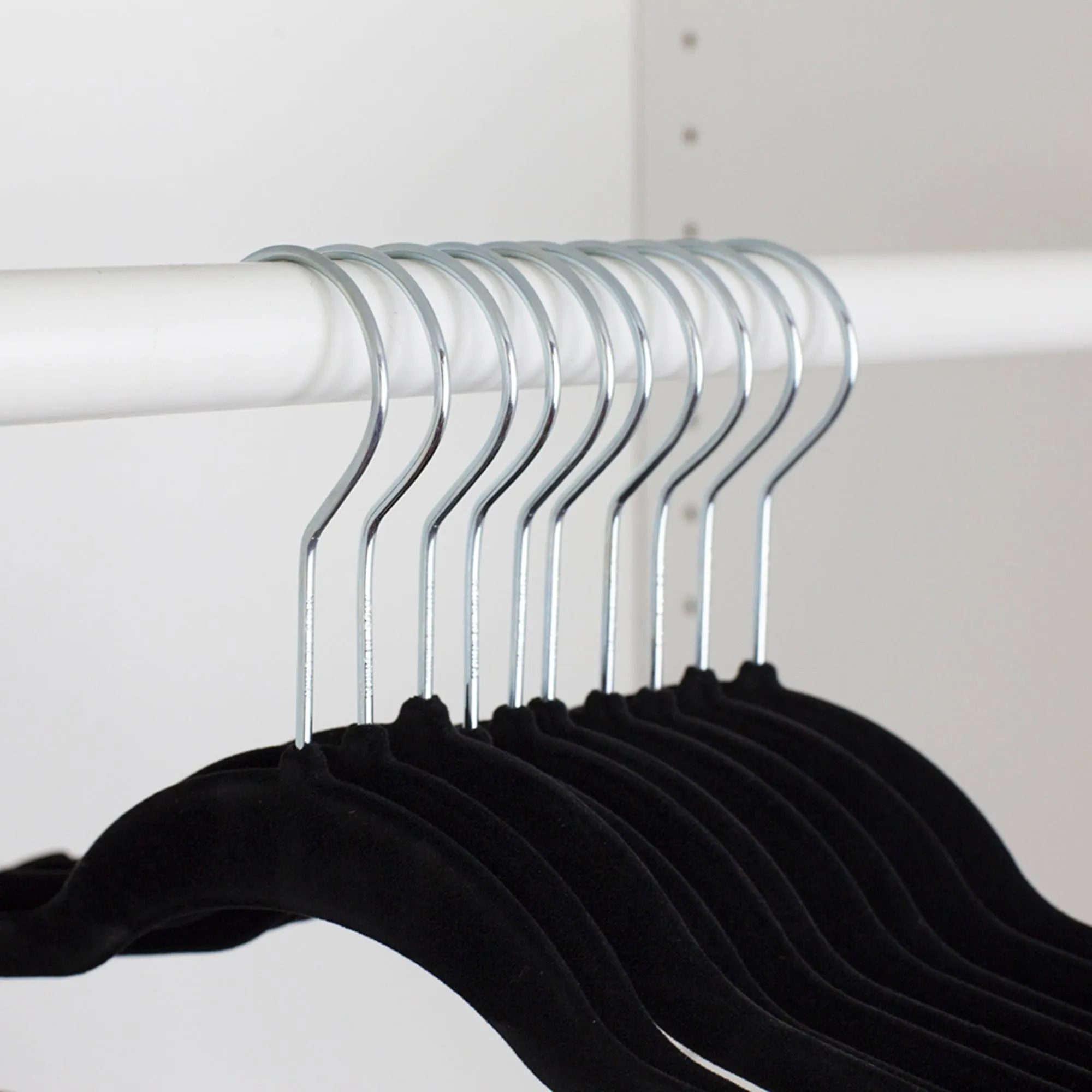 Velvet Hanger, (Pack of 10), Black