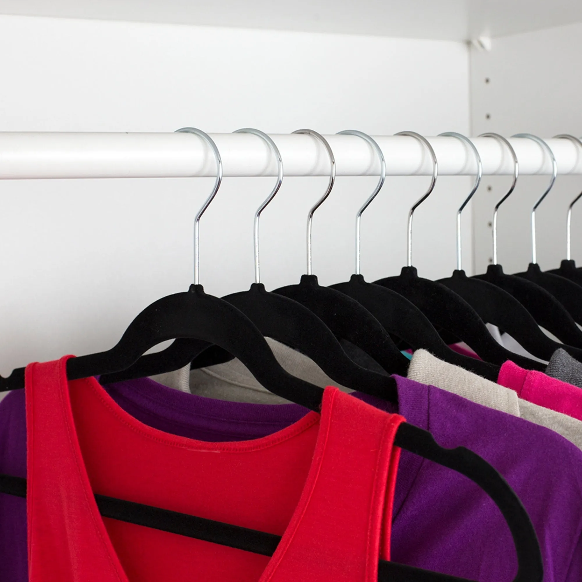 Velvet Hanger, (Pack of 10), Black