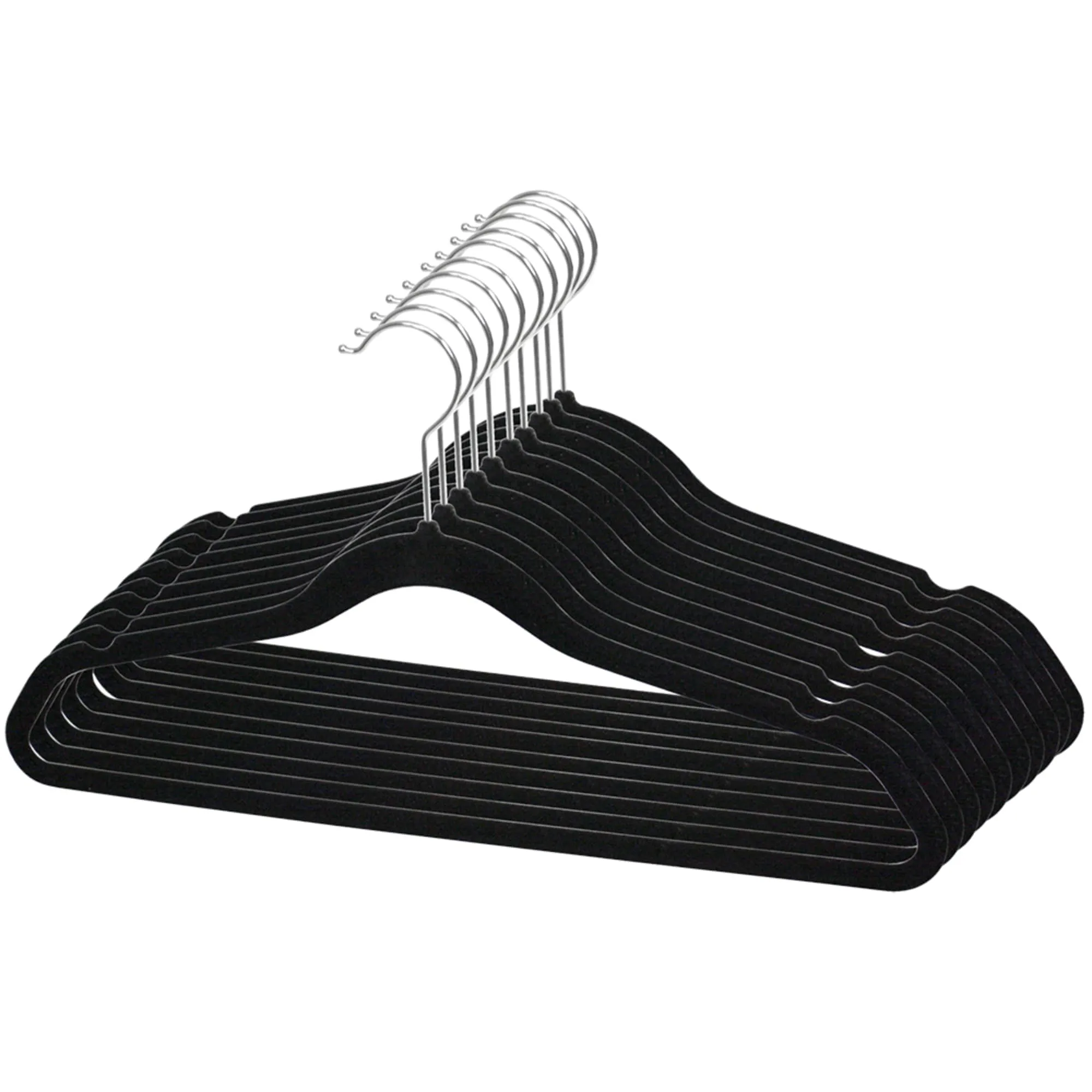 Velvet Hanger, (Pack of 10), Black
