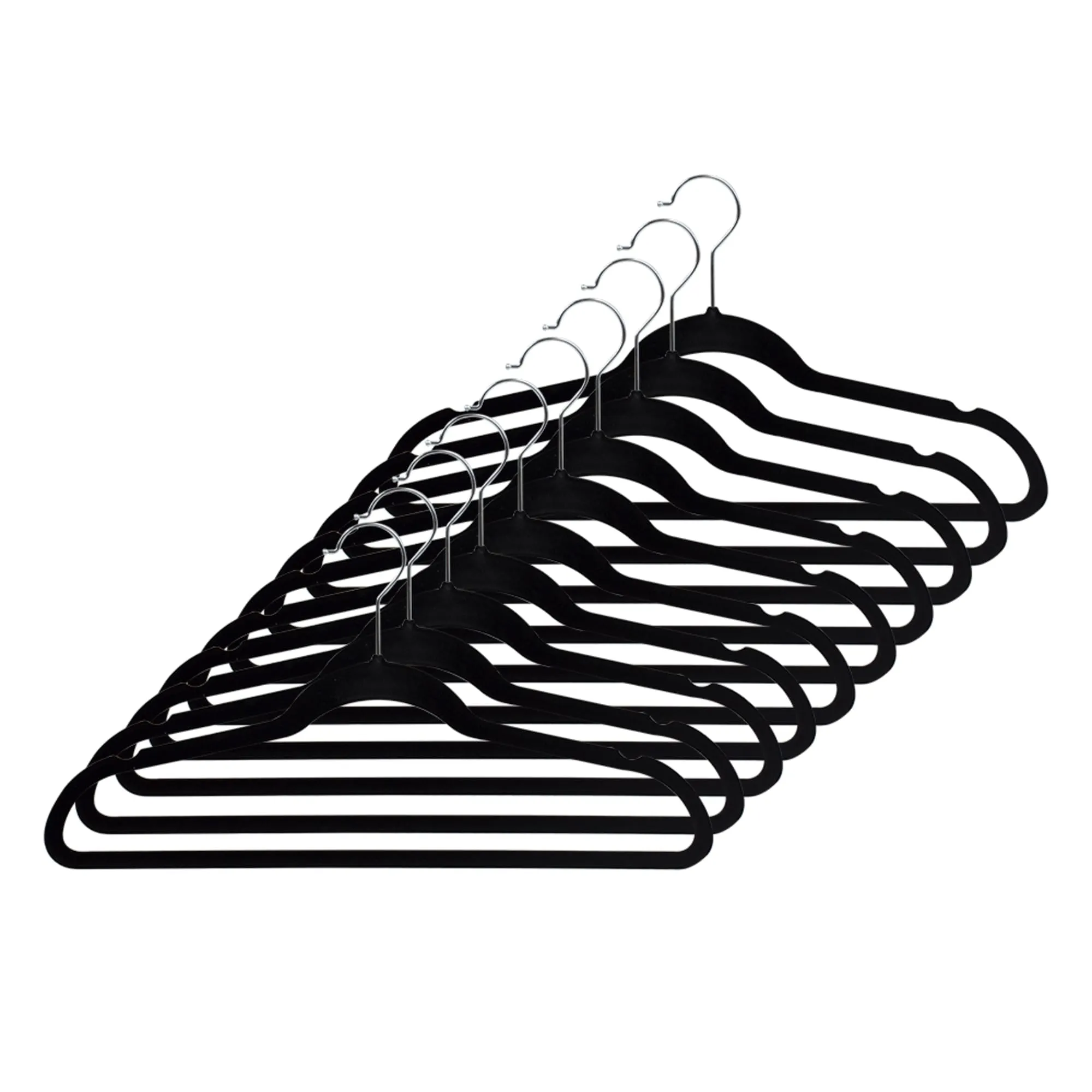 Velvet Hanger, (Pack of 10), Black